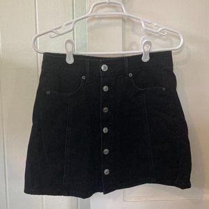 Black Denim American Eagle Button Down Skirt